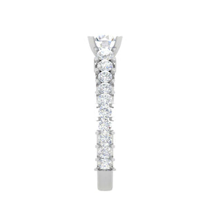 Jewelove™ Rings SI IJ / Women's Band only 0.25 cts Solitaire Diamond Split Shank Platinum Ring for Women JL PT RV RD 129