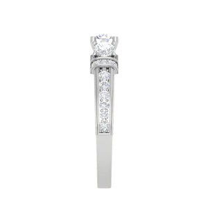 Jewelove™ Rings SI IJ / Women's Band only 0.25 cts Solitaire Split Shank Diamond Platinum Ring for Women JL PT RV RD 117