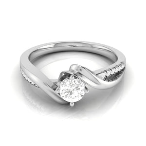 Jewelove™ Rings 0.25cts. Solitaire Diamond Twisted Shank Platinum Diamond Engagement Ring for Women JL PT R-64 -A