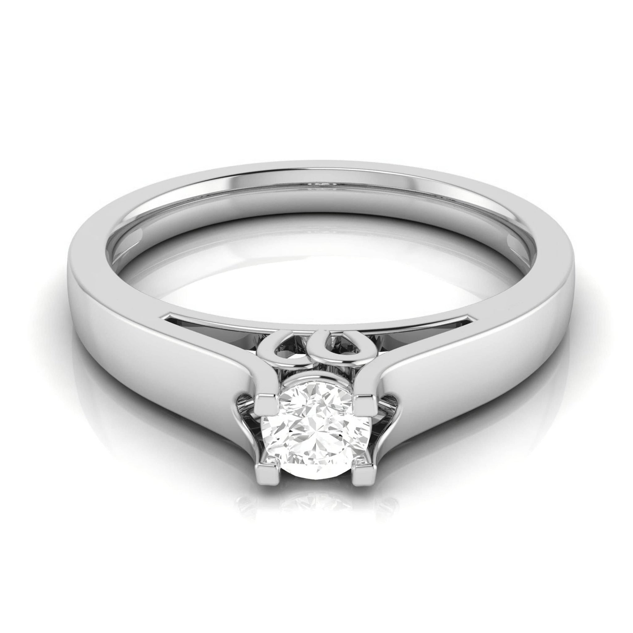 Jewelove™ Rings 0.25cts. Solitaire Platinum Engagement Ring for Women JL PT R-57 - A