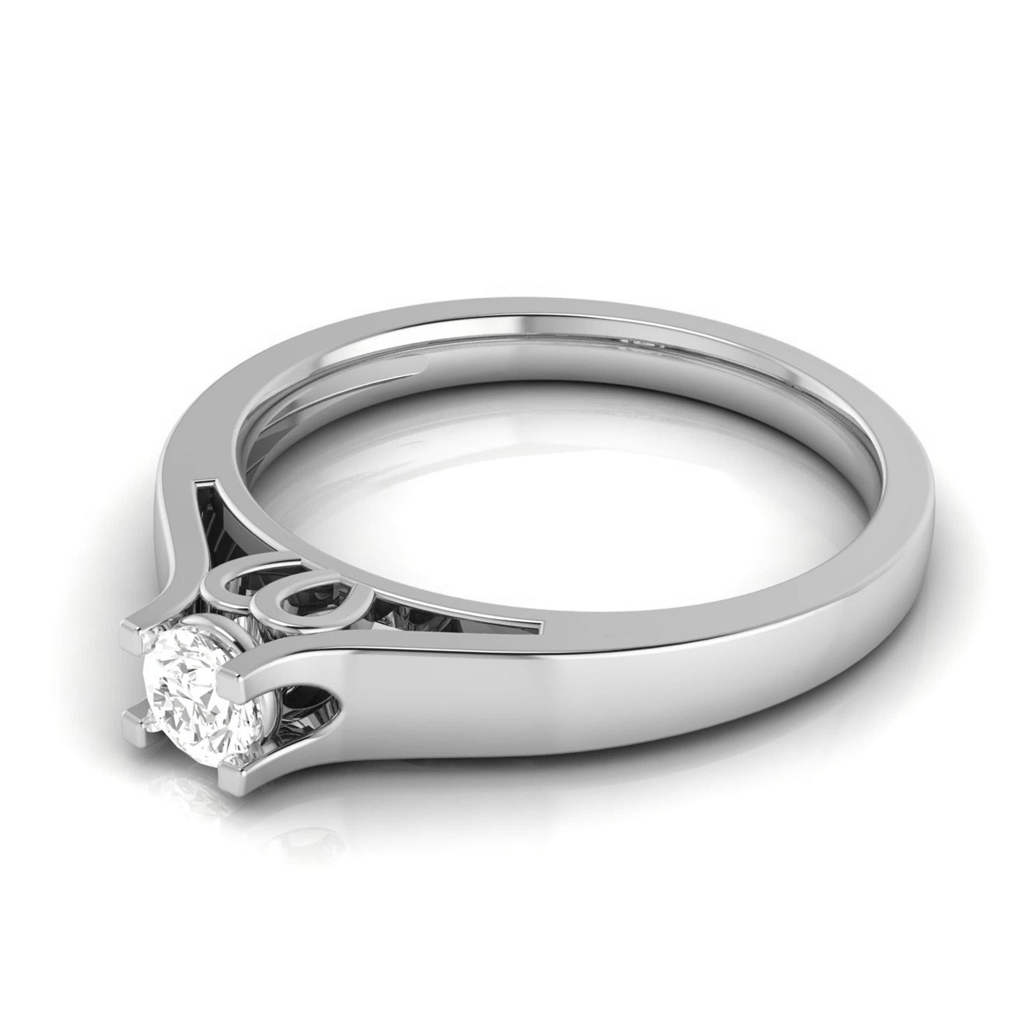 Jewelove™ Rings 0.25cts. Solitaire Platinum Engagement Ring for Women JL PT R-57 - A