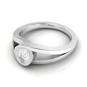 Jewelove™ Rings 0.25cts. Solitaire Platinum Split Shank Engagement Ring for Women JL PT R-58