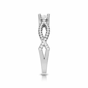 Jewelove™ Rings 0.25cts. Solitaire Platinum Twisted Shank Engagement Ring for Women JL PT R-59