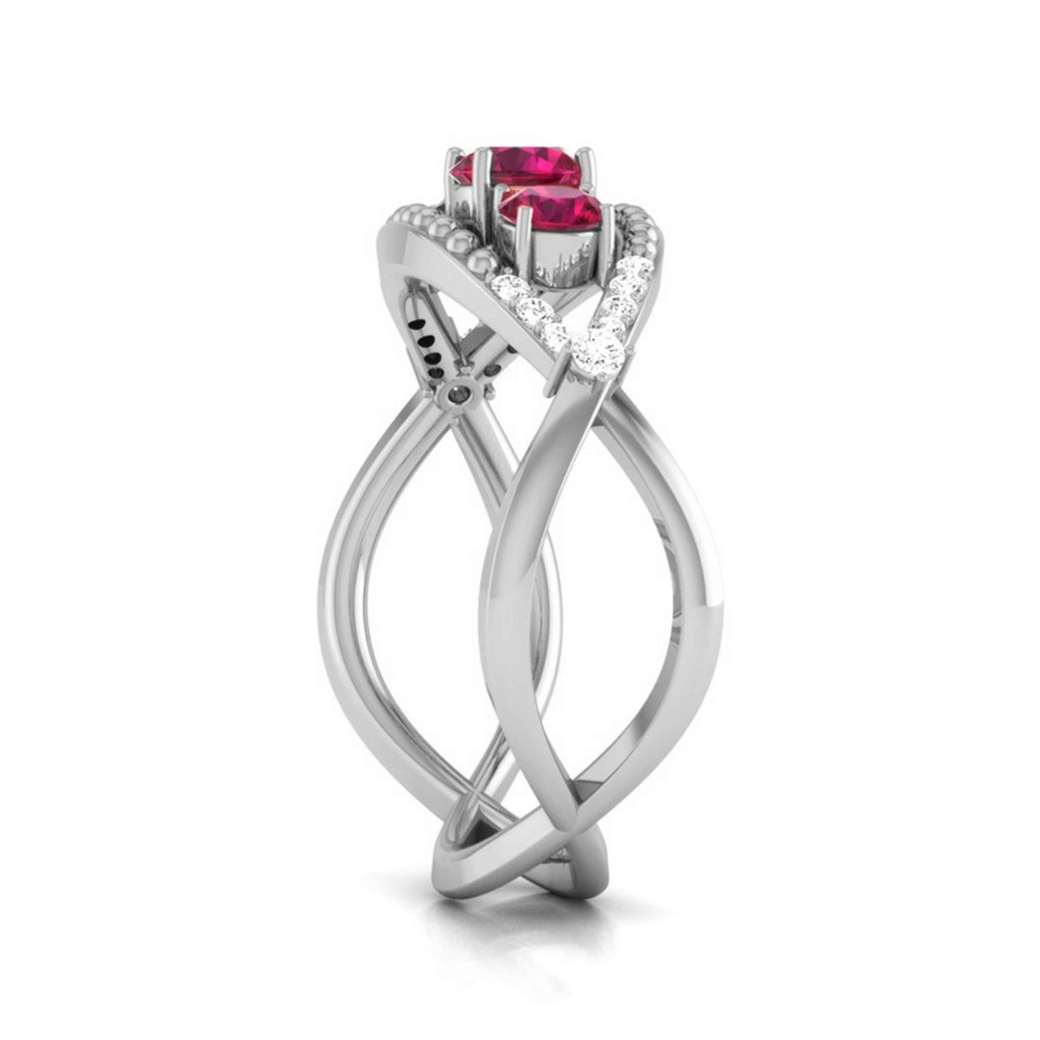 Jewelove™ Rings 0.25cts. Solitaire Ruby Platinum Diamond Ring JL PT R8155