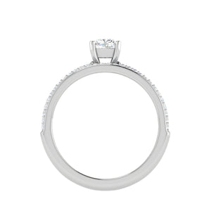 Jewelove™ Rings G VVS / Women's Band only 0.30 cts. Cushion Solitaire Diamond Split Shank Platinum Ring JL PT RP CU 199