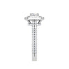 Jewelove™ Rings VVS G / Women's Band only 0.30 cts. Cushion Solitaire Double Halo Split Shank Platinum Ring JL PT RH CU 250