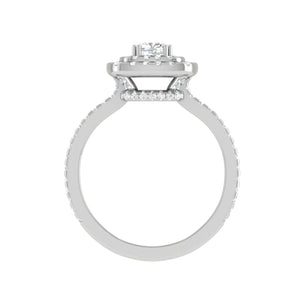 Jewelove™ Rings VVS G / Women's Band only 0.30 cts. Cushion Solitaire Double Halo Split Shank Platinum Ring JL PT RH CU 250