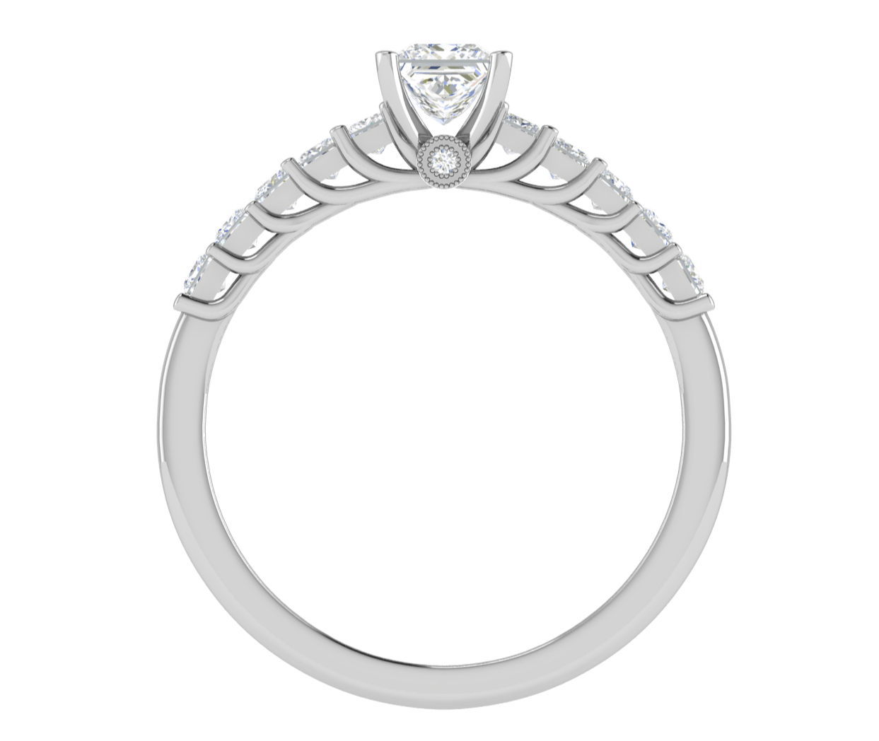 Jewelove™ Rings I VS / Women's Band only 0.30 cts Princess Cut Solitaire Platinum Ring JL PT RC PR 223