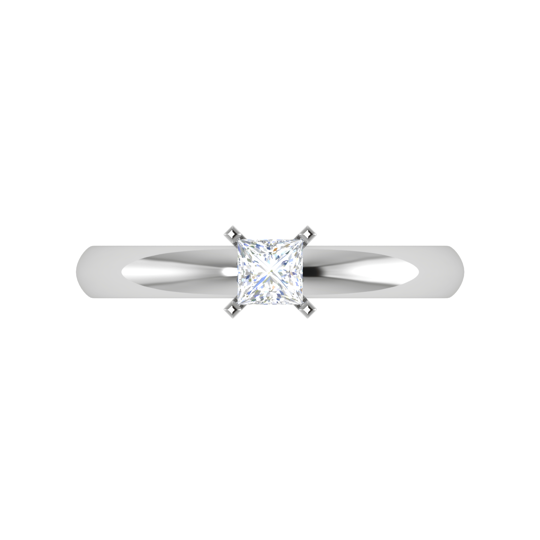 Jewelove™ Rings VS I / Women's Band only 0.30 cts Princess Cut Solitaire Platinum Ring JL PT RS PR 123