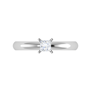 Jewelove™ Rings VS I / Women's Band only 0.30 cts Princess Cut Solitaire Platinum Ring JL PT RS PR 123