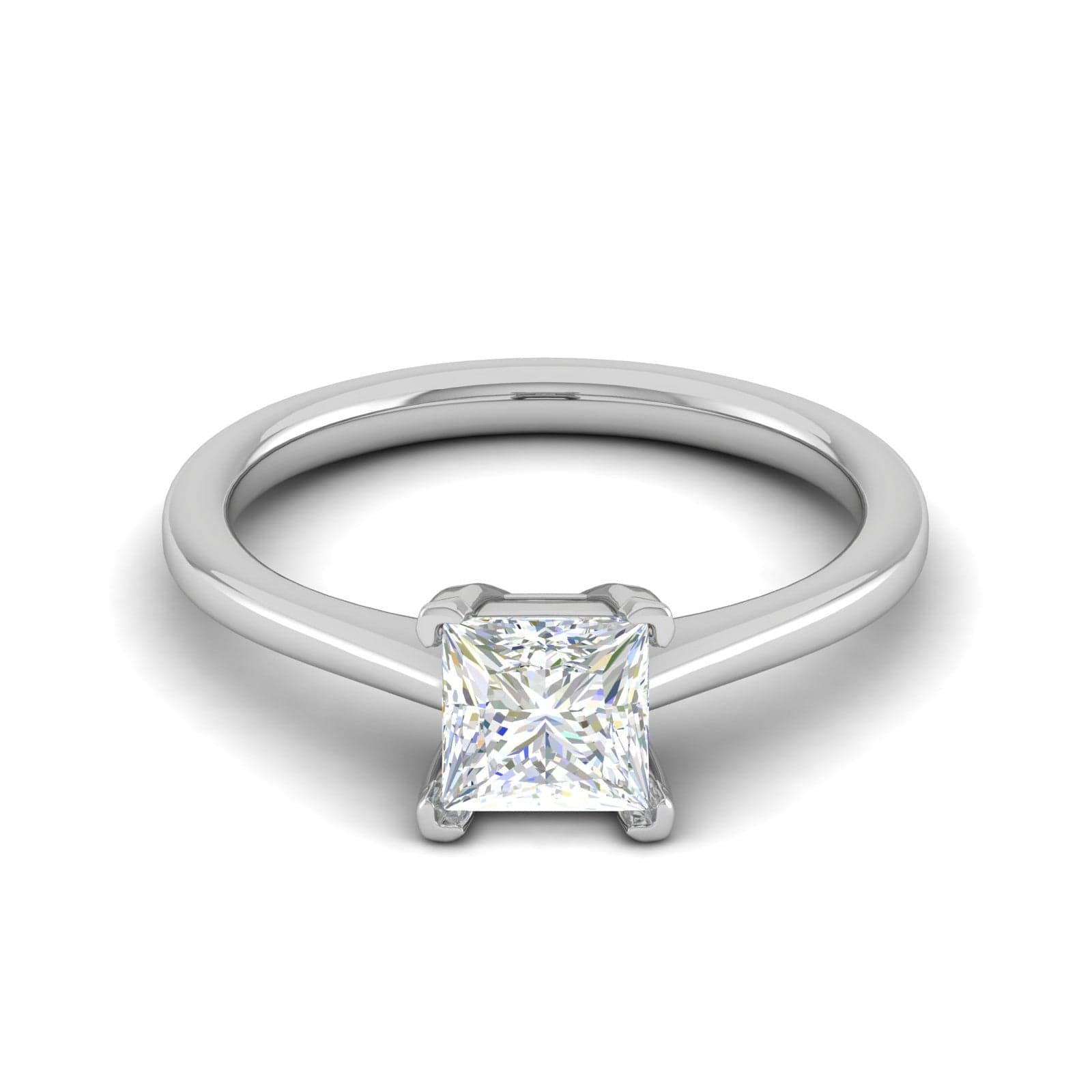 Jewelove™ Rings VS I / Women's Band only 0.30 cts Princess Cut Solitaire Platinum Ring JL PT RS PR 129