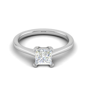 Jewelove™ Rings VS I / Women's Band only 0.30 cts Princess Cut Solitaire Platinum Ring JL PT RS PR 129