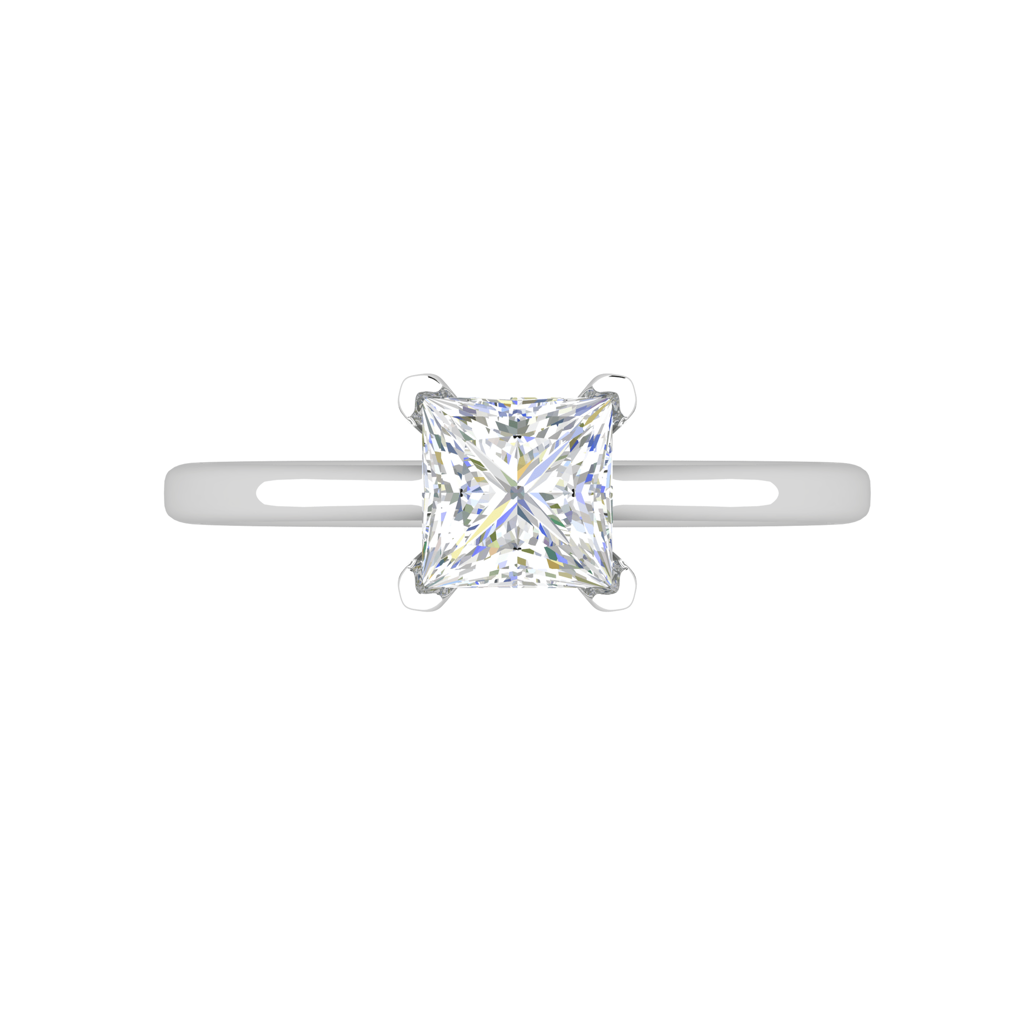 Jewelove™ Rings VS I / Women's Band only 0.30 cts Princess Cut Solitaire Platinum Ring JL PT RS PR 129