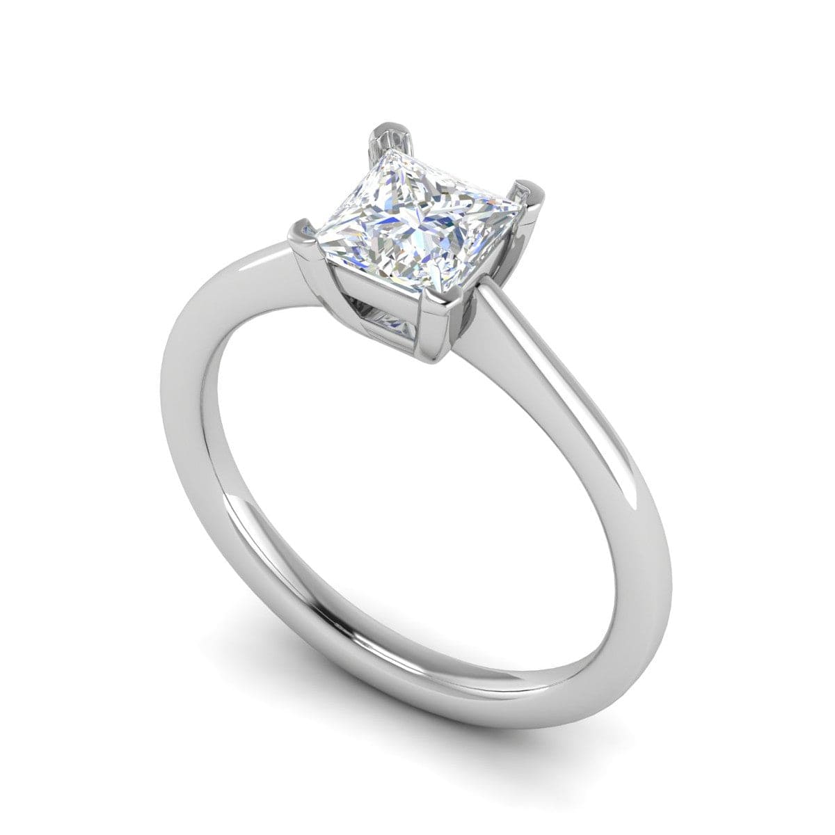 Jewelove™ Rings VS I / Women's Band only 0.30 cts Princess Cut Solitaire Platinum Ring JL PT RS PR 129