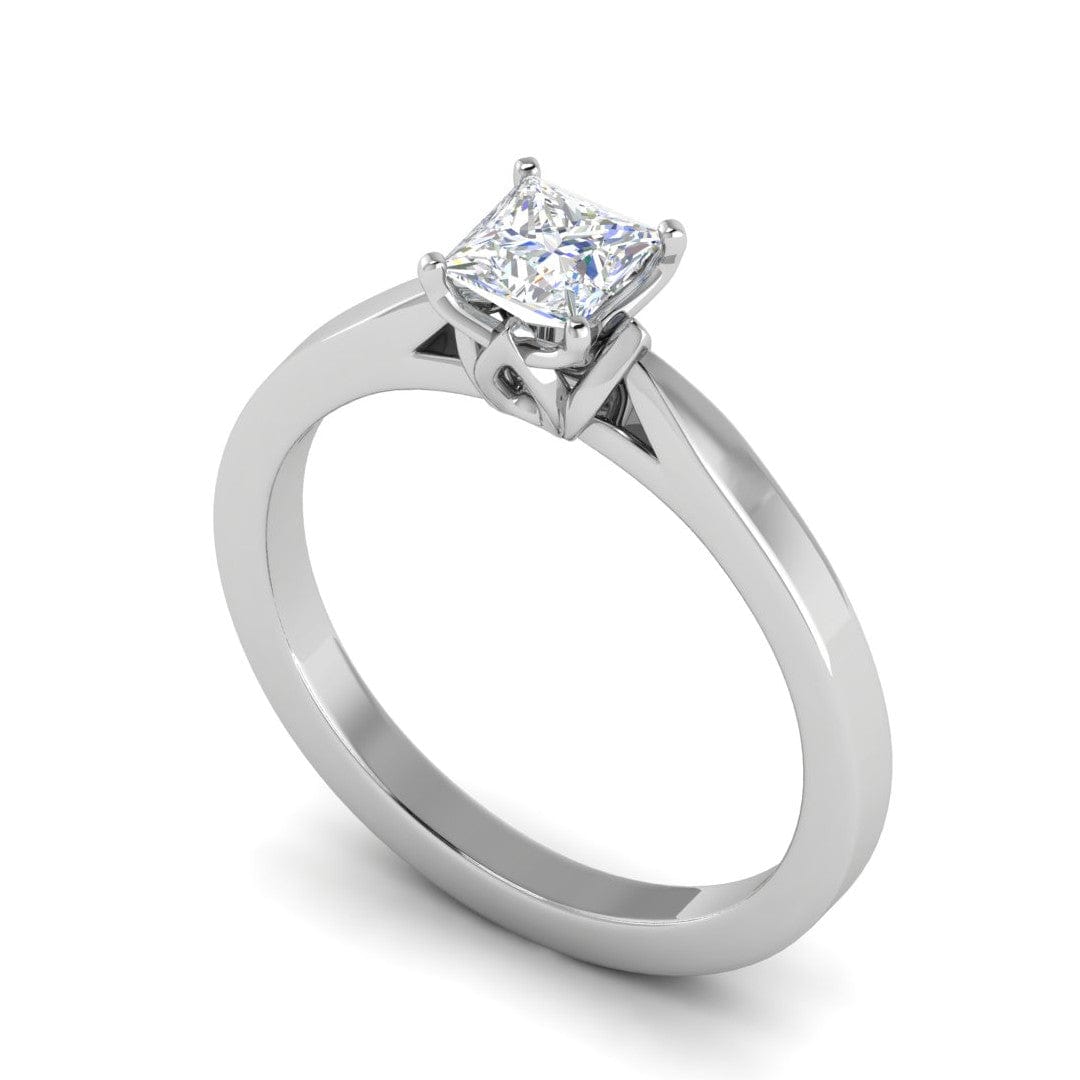 Jewelove™ Rings VS I / Women's Band only 0.30 cts Princess Cut Solitaire Platinum Ring JL PT RS PR 186