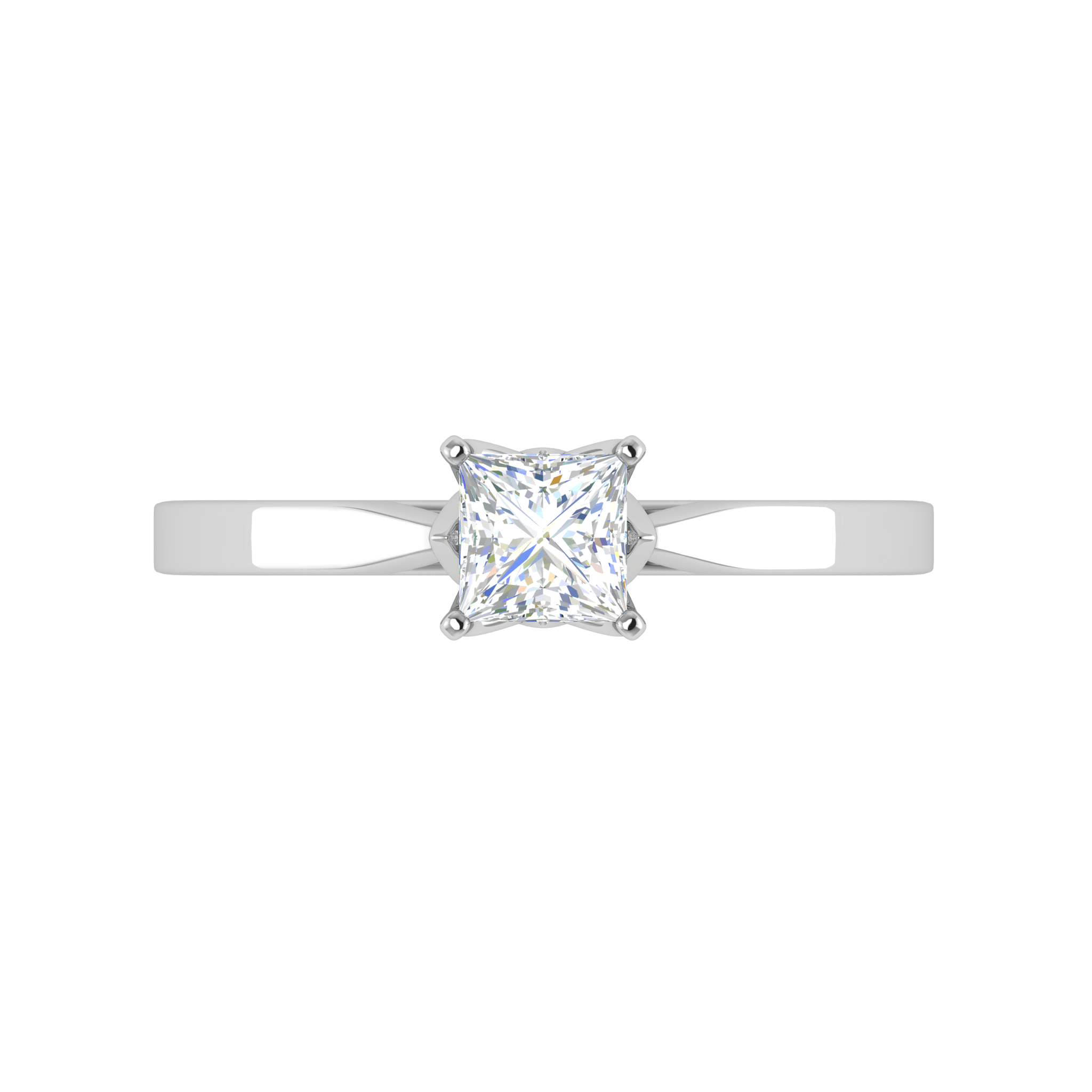 Jewelove™ Rings VS I / Women's Band only 0.30 cts Princess Cut Solitaire Platinum Ring JL PT RS PR 186