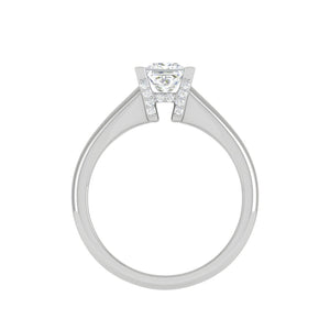 Jewelove™ Rings I VS / Women's Band only 0.30 cts. Princess Cut Solitaire Shank Platinum Diamond Engagement Ring JL PT MHD267EG