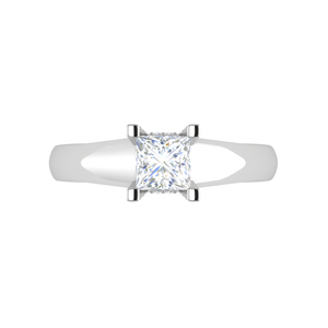 Jewelove™ Rings I VS / Women's Band only 0.30 cts. Princess Cut Solitaire Shank Platinum Diamond Engagement Ring JL PT MHD267EG