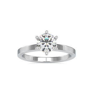 Jewelove™ Rings VS J / Women's Band only 0.30 cts. Solitaire 6 Prong Platinum Engagement Ring JL PT 0020-A