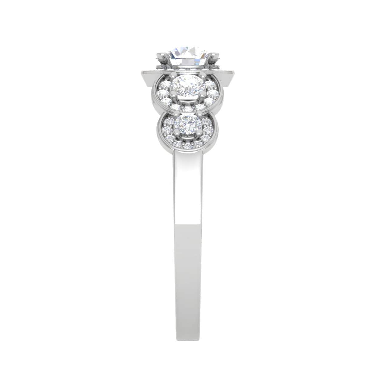 Jewelove™ Rings VS J / Women's Band only 0.30 cts Solitaire Designer Diamond Platinum Ring for Women JL PT RV RD 132