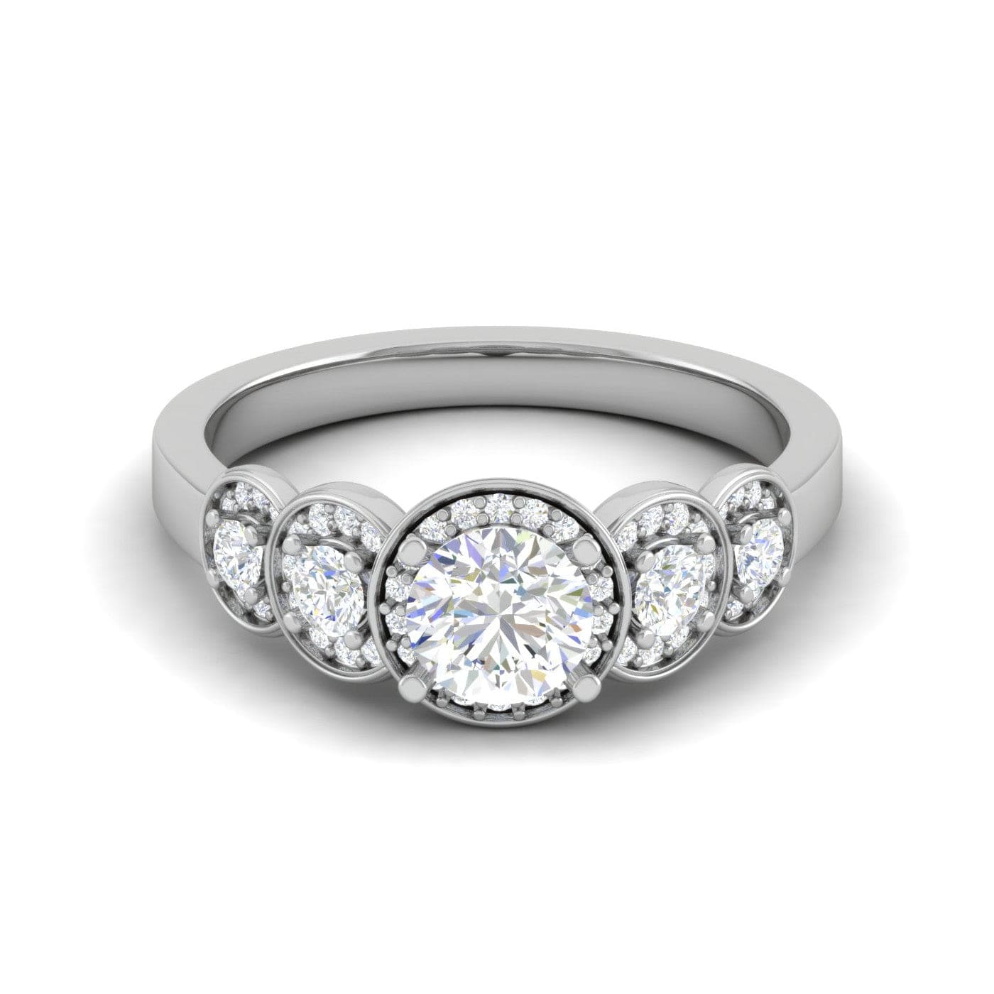 Jewelove™ Rings VS J / Women's Band only 0.30 cts Solitaire Designer Diamond Platinum Ring for Women JL PT RV RD 132