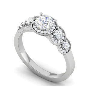 Jewelove™ Rings VS J / Women's Band only 0.30 cts Solitaire Designer Diamond Platinum Ring for Women JL PT RV RD 132