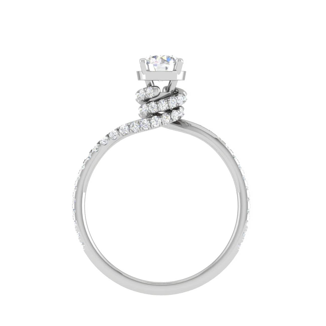 Jewelove™ Rings VS J / Women's Band only 0.30 cts Solitaire Designer Halo Diamond Shank Platinum Ring JL PT RP RD 179