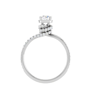 Jewelove™ Rings VS J / Women's Band only 0.30 cts Solitaire Designer Halo Diamond Shank Platinum Ring JL PT RP RD 179