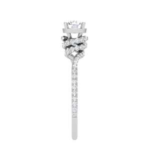 Jewelove™ Rings VS J / Women's Band only 0.30 cts Solitaire Designer Halo Diamond Shank Platinum Ring JL PT RP RD 179