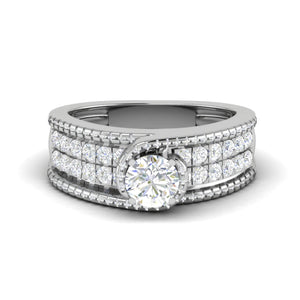 Jewelove™ Rings J VS / Women's Band only 0.30 cts. Solitaire Designer Platinum Engagement Diamond Ring  for Women JL PT WB6019