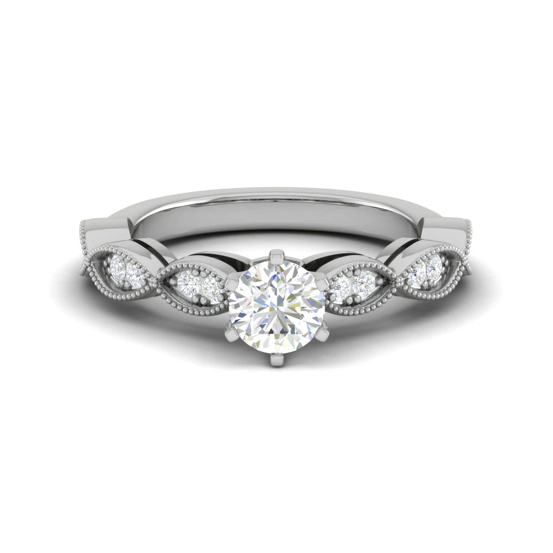 Jewelove™ Rings VS J / Women's Band only 0.30 cts Solitaire Diamond Accents Platinum Ring JL PT RP RD 153