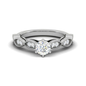 Jewelove™ Rings VS J / Women's Band only 0.30 cts Solitaire Diamond Accents Platinum Ring JL PT RP RD 153