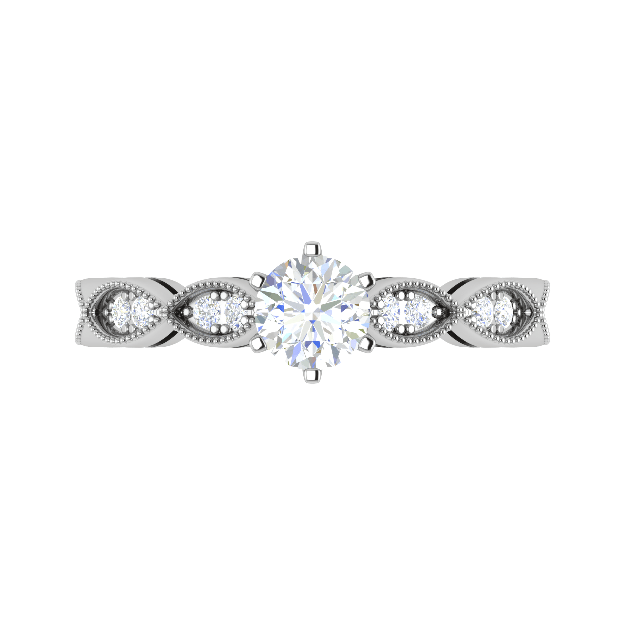 Jewelove™ Rings VS J / Women's Band only 0.30 cts Solitaire Diamond Accents Platinum Ring JL PT RP RD 153