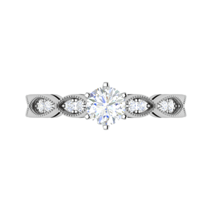 Jewelove™ Rings VS J / Women's Band only 0.30 cts Solitaire Diamond Accents Platinum Ring JL PT RP RD 153