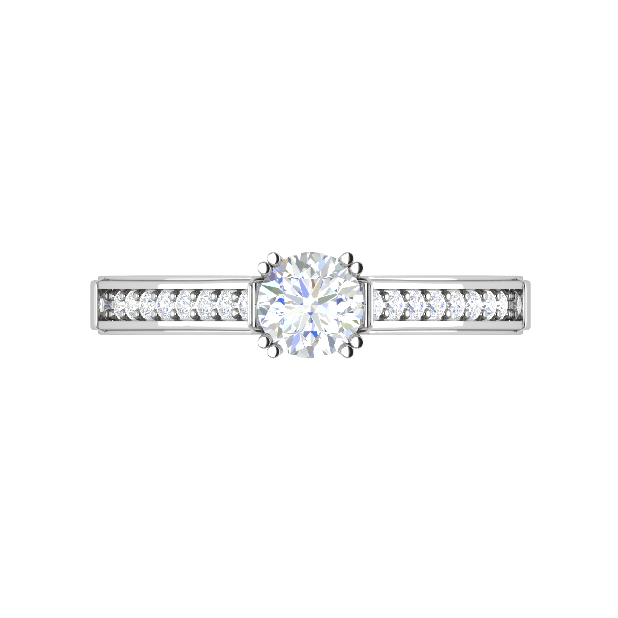 Jewelove™ Rings VS J / Women's Band only 0.30 cts Solitaire Diamond Shank Platinum Ring for Women JL PT RV RD 112