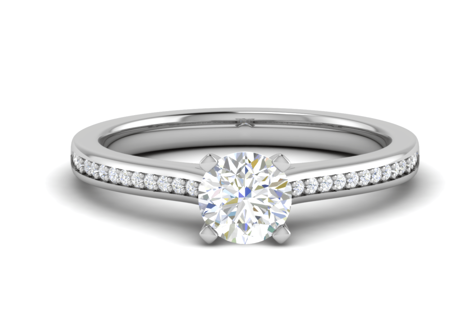 Jewelove™ Rings J VS / Women's Band only 0.30 cts Solitaire Diamond Shank Platinum Ring JL PT RC AS 229