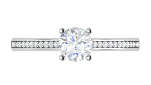 Jewelove™ Rings J VS / Women's Band only 0.30 cts Solitaire Diamond Shank Platinum Ring JL PT RC AS 229