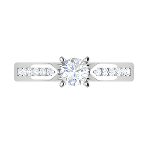 Jewelove™ Rings VS J / Women's Band only 0.30 cts Solitaire Diamond Shank Platinum Ring JL PT RC RD 112