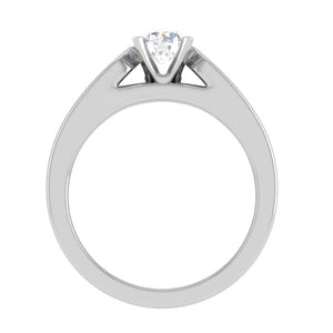 Jewelove™ Rings VS J / Women's Band only 0.30 cts Solitaire Diamond Shank Platinum Ring JL PT RC RD 112