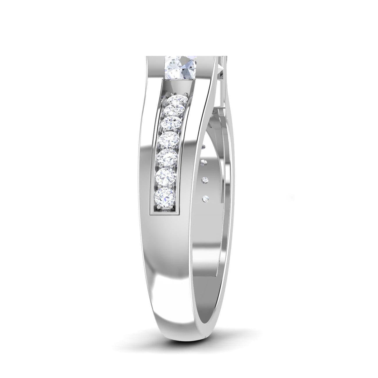 Jewelove™ Rings VS J / Women's Band only 0.30 cts Solitaire Diamond Shank Platinum Ring JL PT RP PR 214