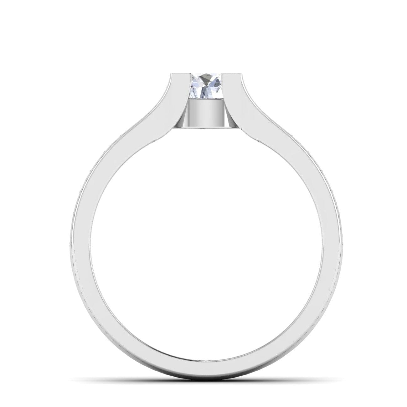 Jewelove™ Rings VS J / Women's Band only 0.30 cts Solitaire Diamond Shank Platinum Ring JL PT RP PR 214