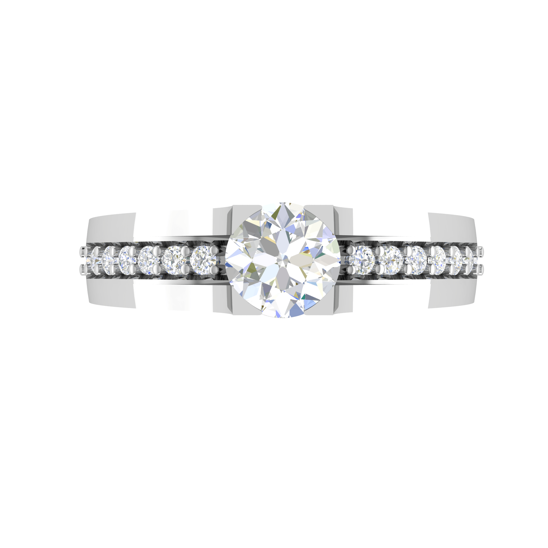 Jewelove™ Rings VS J / Women's Band only 0.30 cts Solitaire Diamond Shank Platinum Ring JL PT RP PR 214