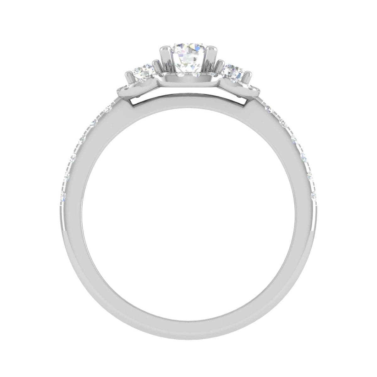 Jewelove™ Rings VS J / Women's Band only 0.30 cts Solitaire Diamond Shank Platinum Ring JL PT RP RD 116