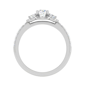 Jewelove™ Rings VS J / Women's Band only 0.30 cts Solitaire Diamond Shank Platinum Ring JL PT RP RD 116