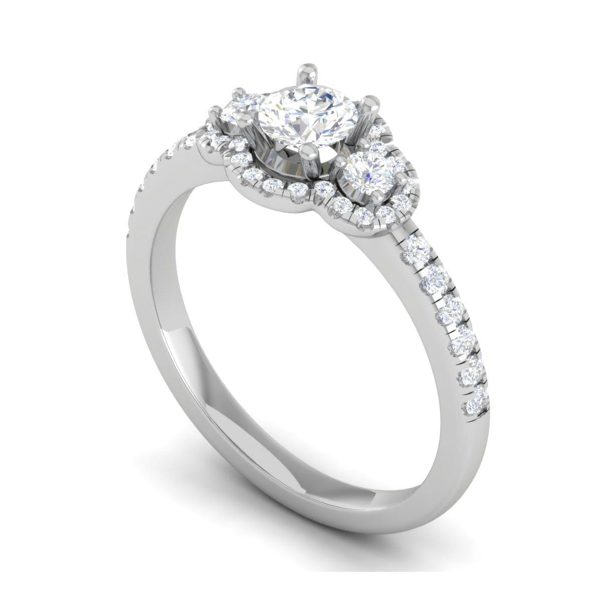 Jewelove™ Rings VS J / Women's Band only 0.30 cts Solitaire Diamond Shank Platinum Ring JL PT RP RD 116