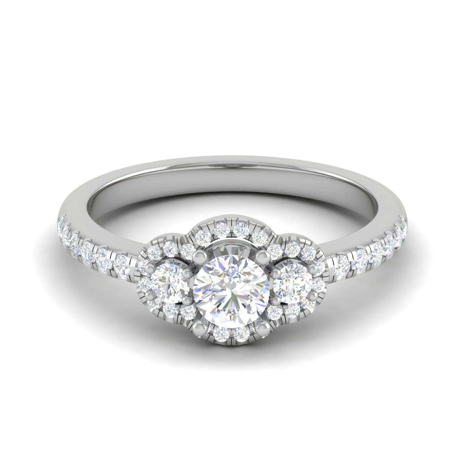 Jewelove™ Rings VS J / Women's Band only 0.30 cts Solitaire Diamond Shank Platinum Ring JL PT RP RD 116