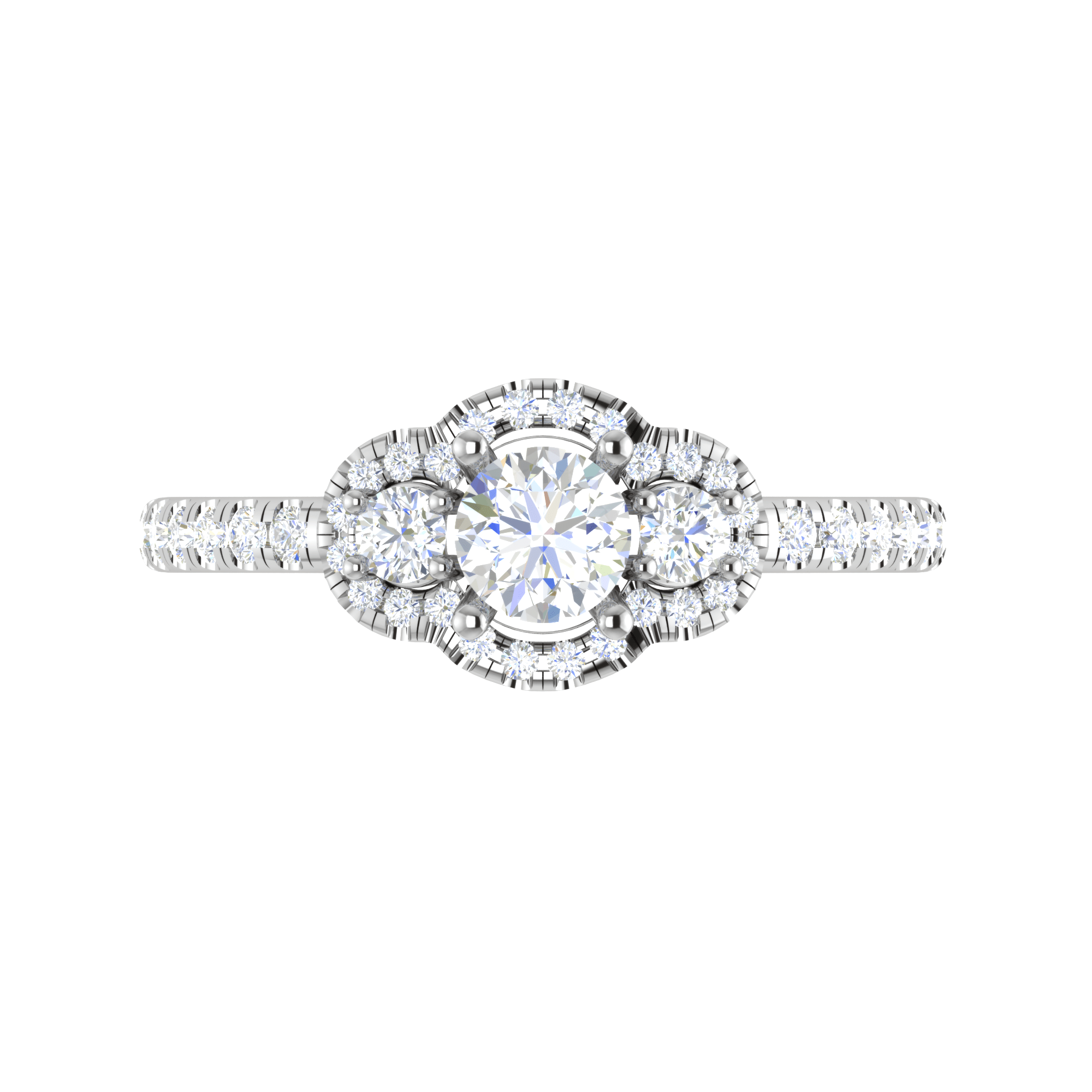 Jewelove™ Rings VS J / Women's Band only 0.30 cts Solitaire Diamond Shank Platinum Ring JL PT RP RD 116