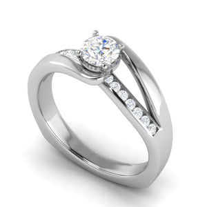 Jewelove™ Rings VS J / Women's Band only 0.30 cts Solitaire Diamond Shank Platinum Ring JL PT RP RD 121