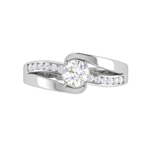 Jewelove™ Rings VS J / Women's Band only 0.30 cts Solitaire Diamond Shank Platinum Ring JL PT RP RD 121