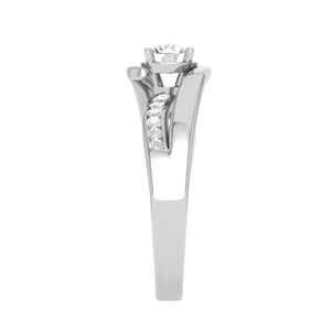 Jewelove™ Rings VS J / Women's Band only 0.30 cts Solitaire Diamond Shank Platinum Ring JL PT RP RD 121